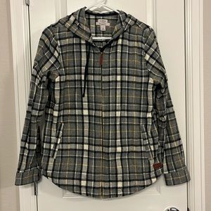 LL BEAN full zip hooded flannel